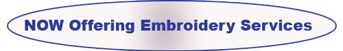 Now offering embroidery